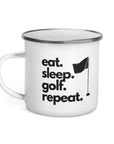 Eat. Sleep. Golf. Repeat. Campfire Mug