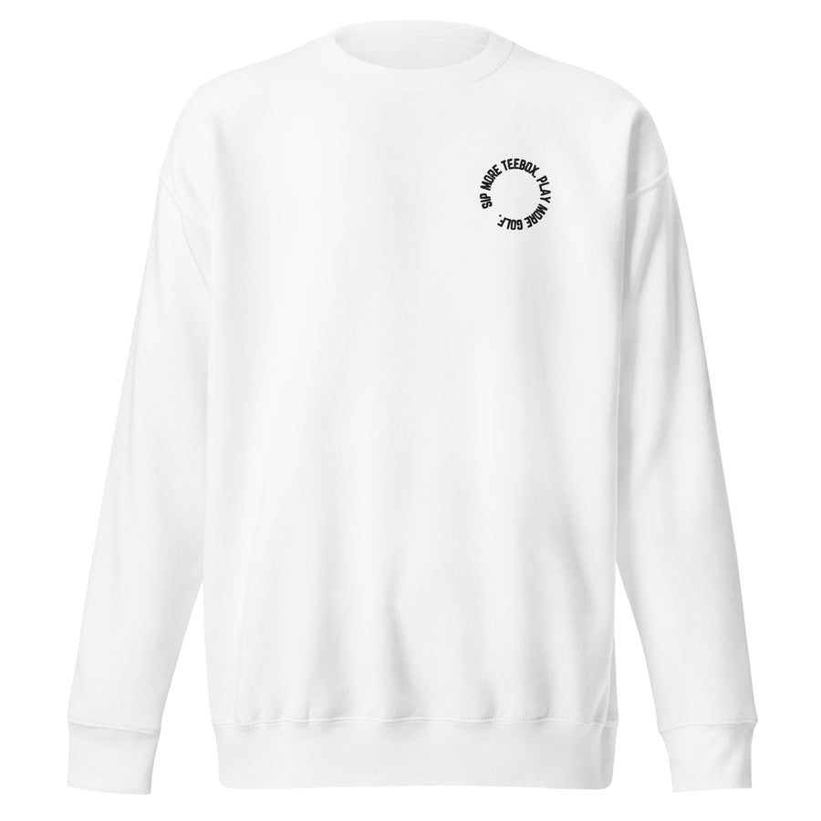 Sip More TeeBox. Play More Golf. Unisex Premium Sweatshirt